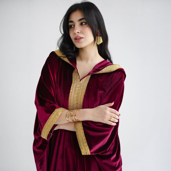 Moroccan velvet embroidered jumpsuit