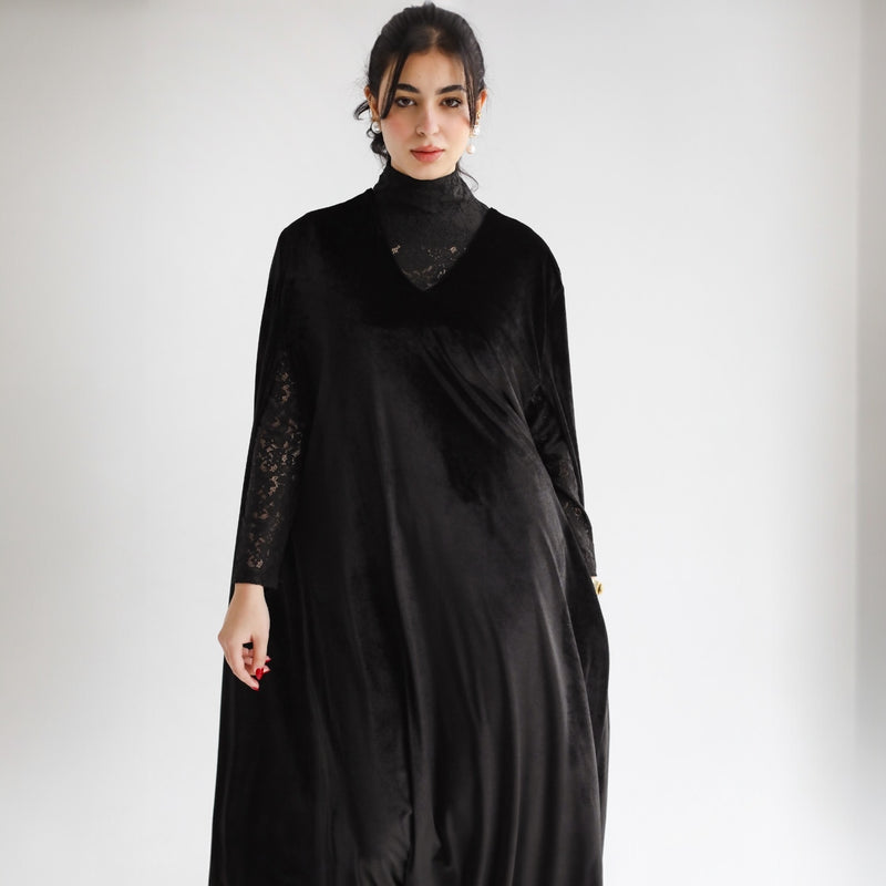 Velvet & lace kaftan