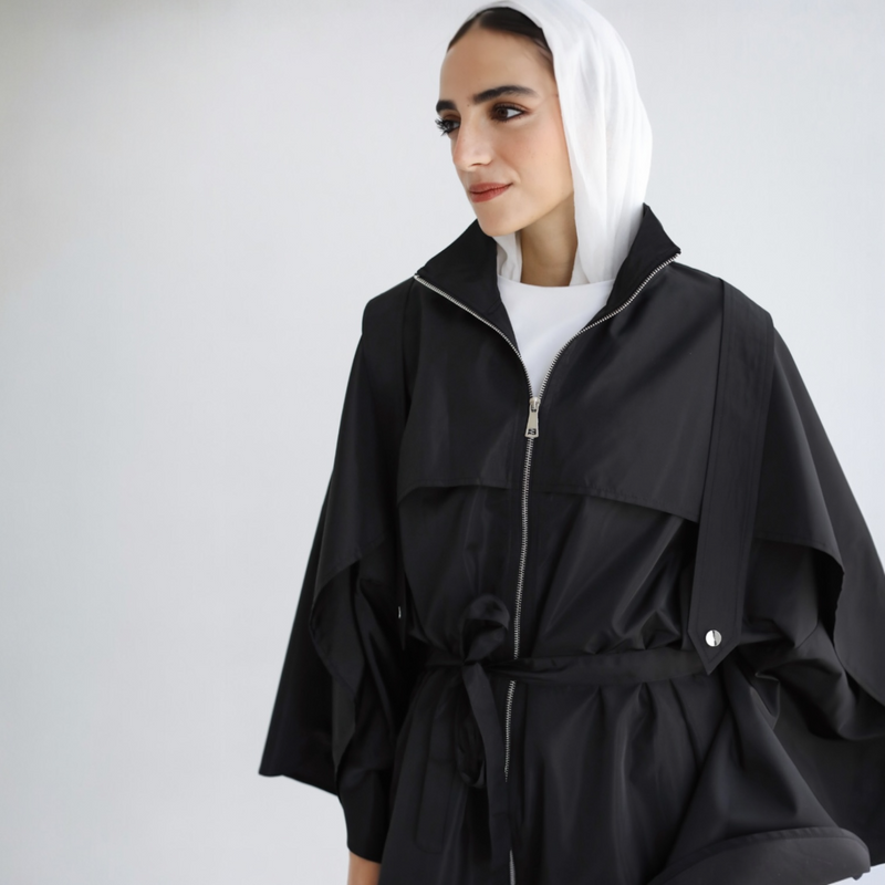 Zipped waterproof poncho