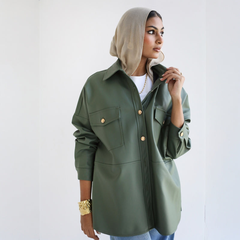 Dark green buttoned shirt