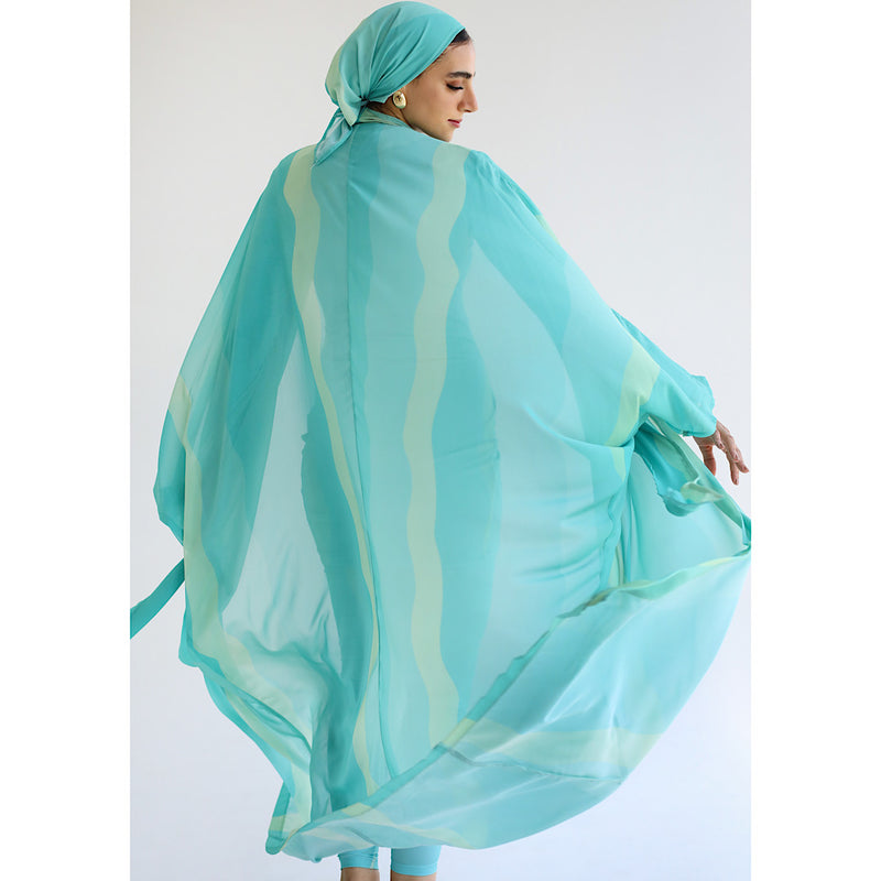 Abstract blue burkini set