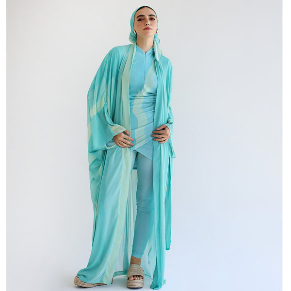 Abstract blue burkini set