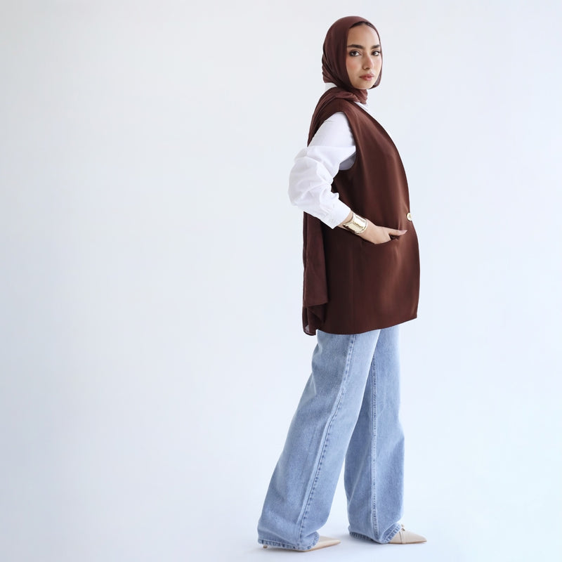 Two button brown vest