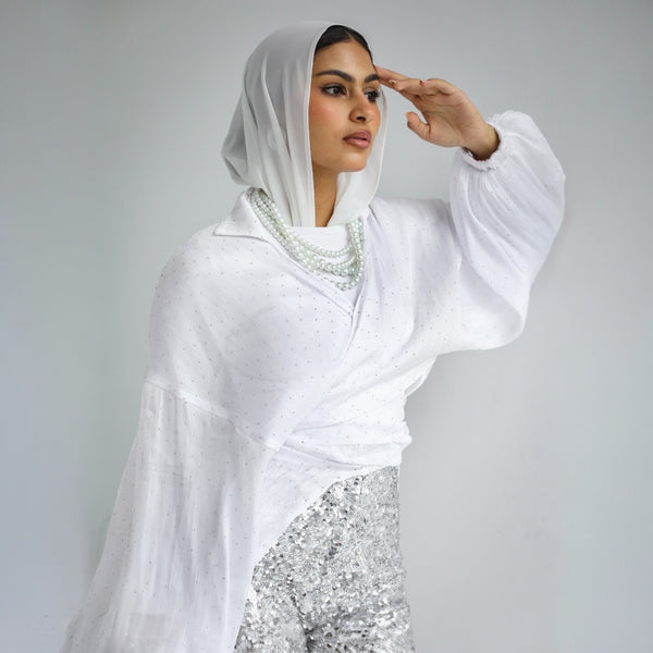 Organza wrap blouse