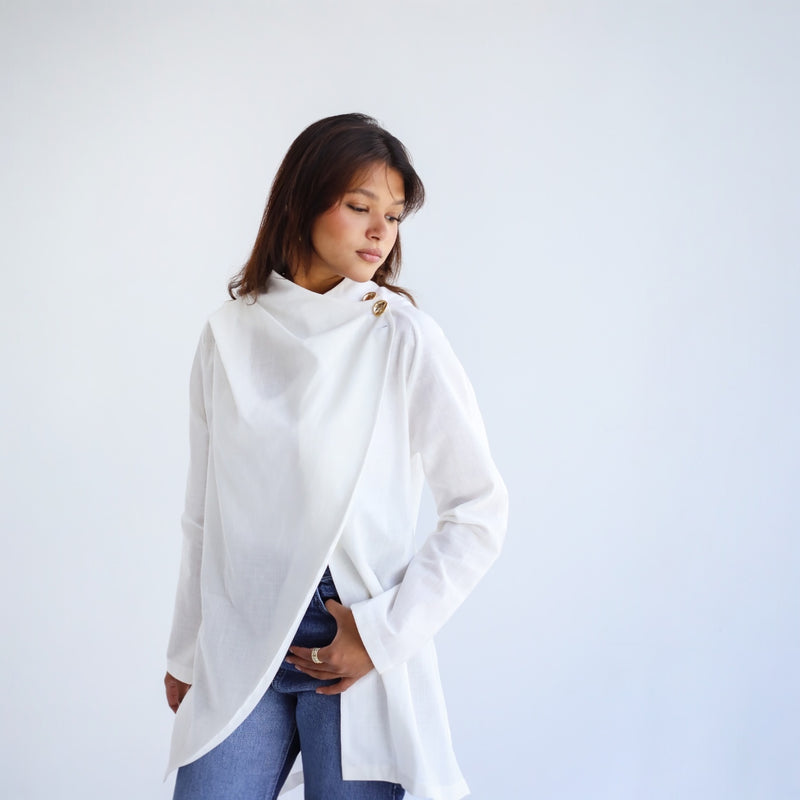 Off white linen blouse