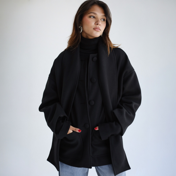 Black scarf jacket
