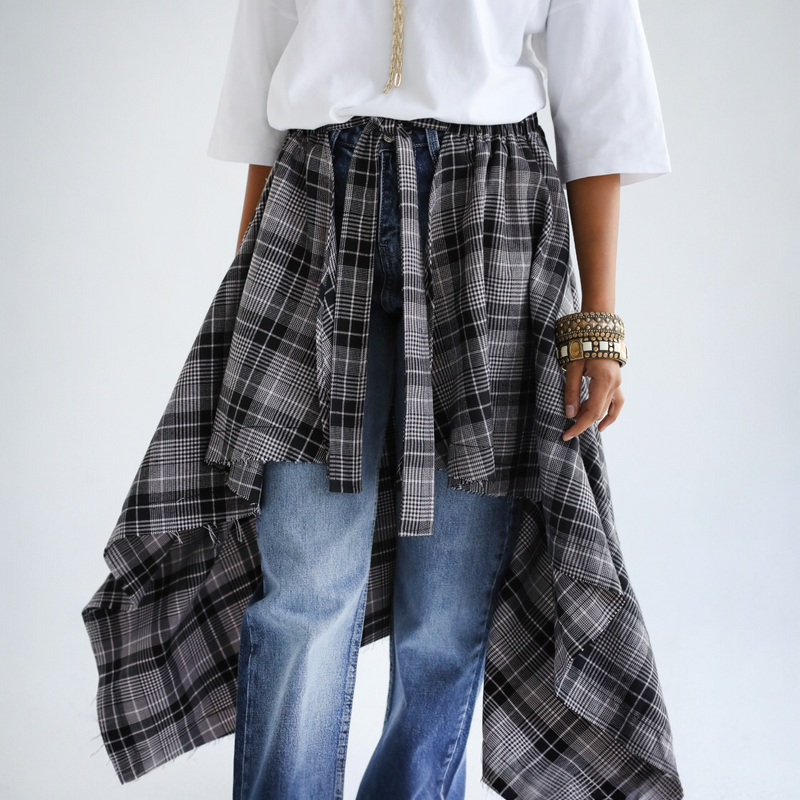 Plaid waist skirt