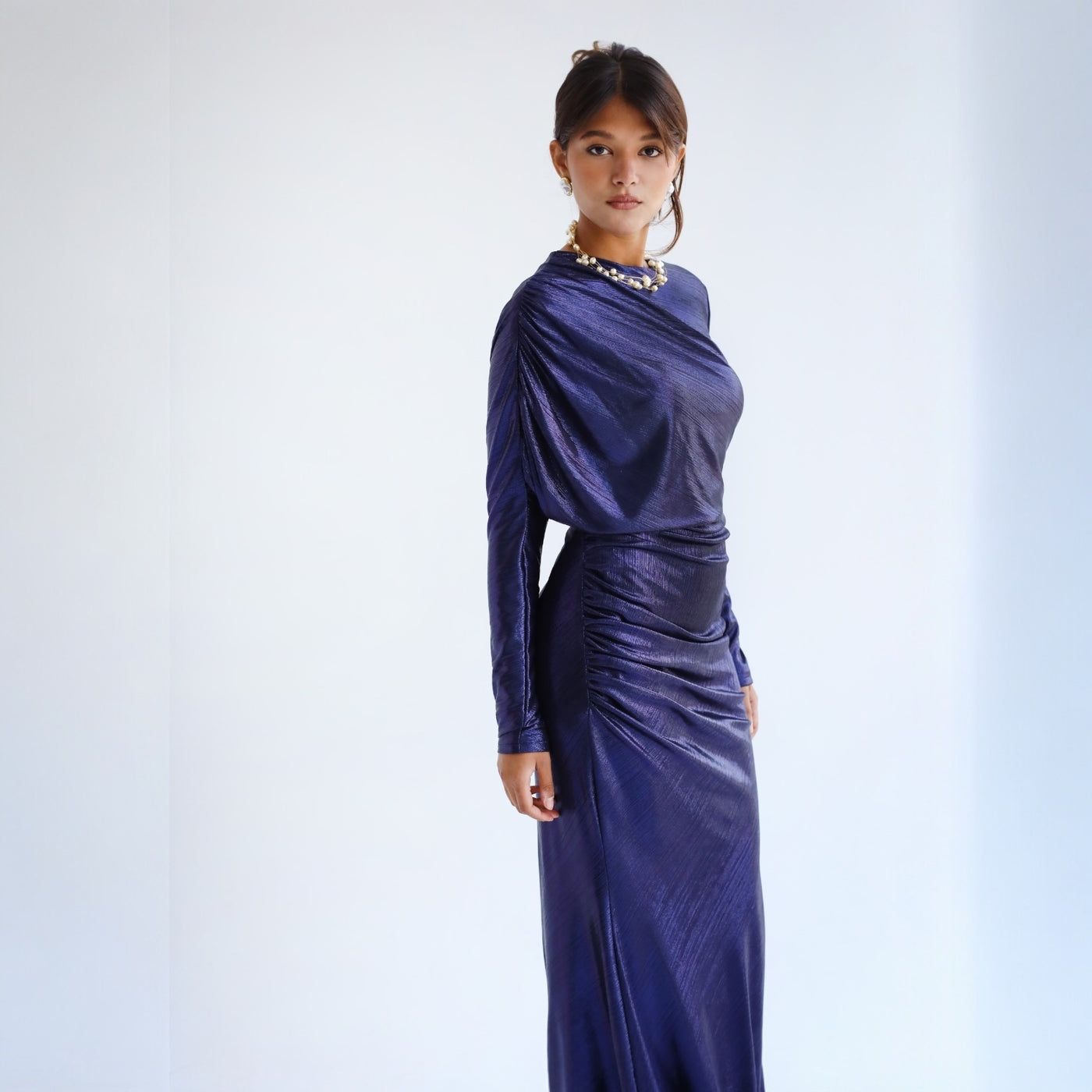Dark blue metallic dress – The Gallery