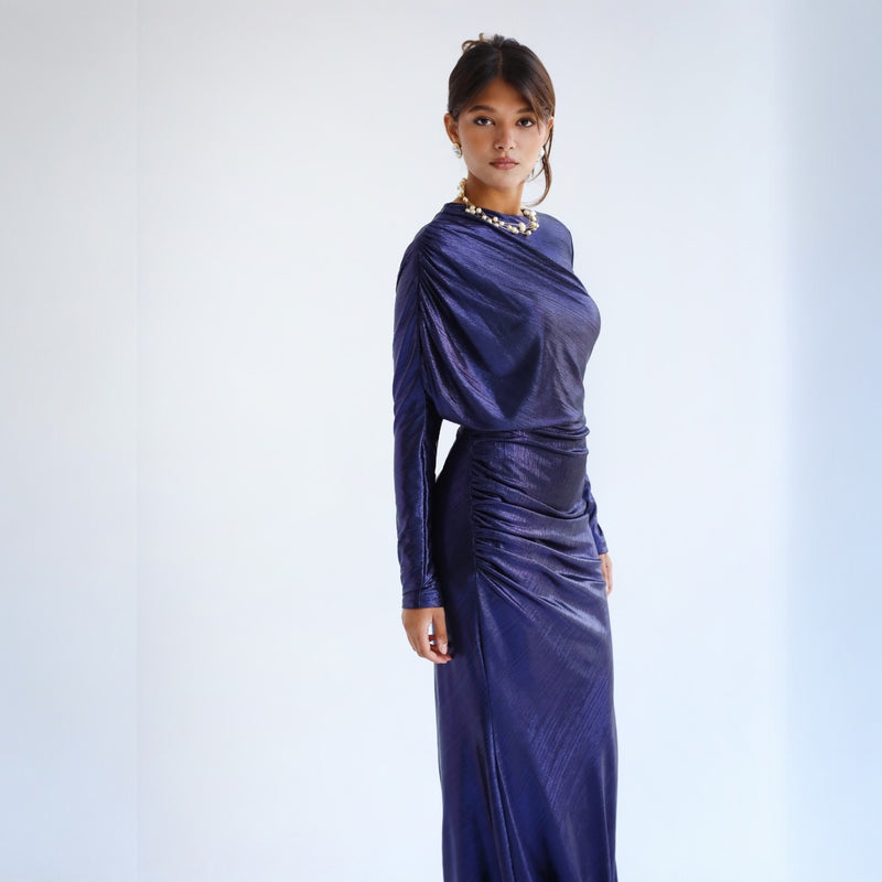 Dark blue metallic dress