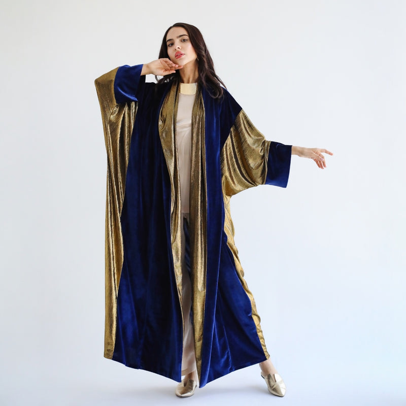 Dark blue & golden kaftan