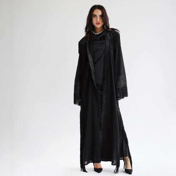 Glittering black kaftan