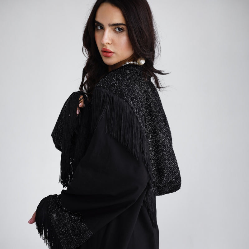 Glittering black kaftan