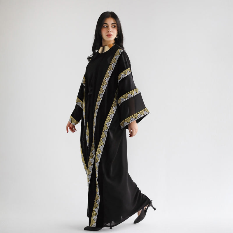 Chiffon & velvet bisht kaftan