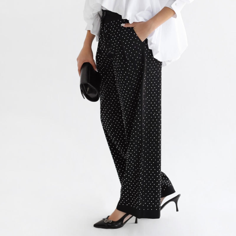 Gabardine embellished pants