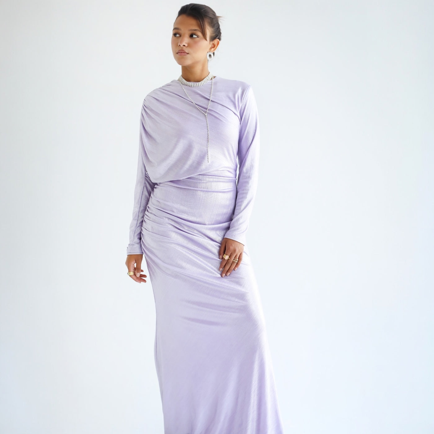 lavender metallic dress Light purple metallic dress – The Gallery