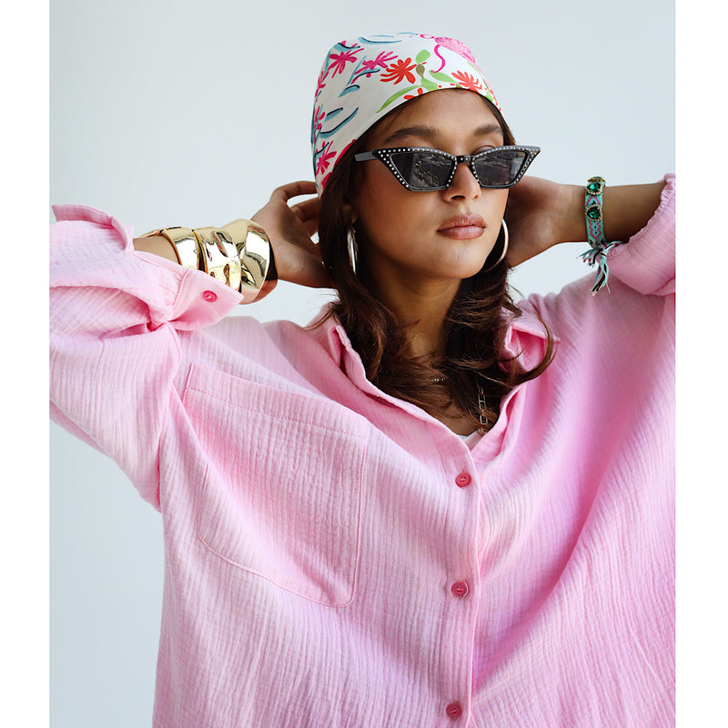 Light pink crinkled cotton co-ord set