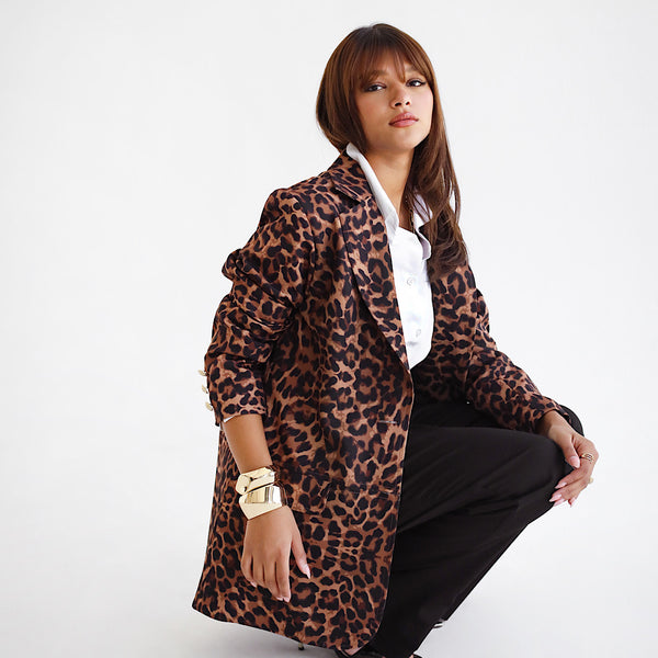 Leopard print blazer