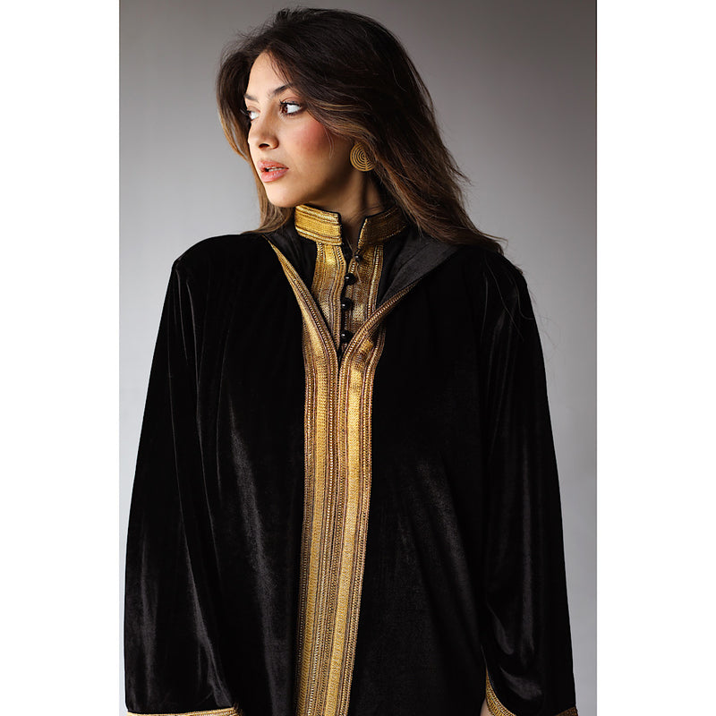 Moroccan embroidered velvet kaftan – The Gallery
