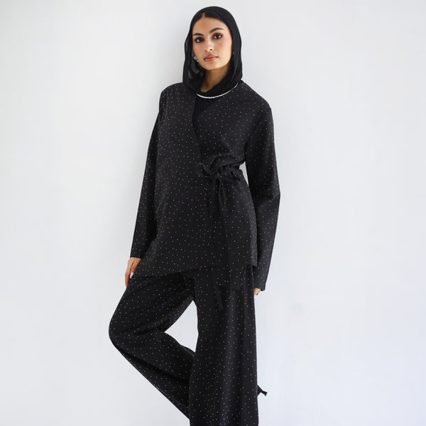 Black Strass linen set