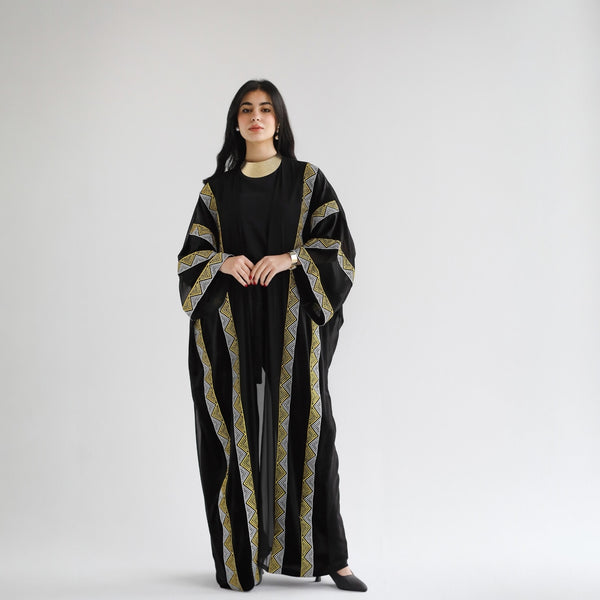 Chiffon & velvet bisht kaftan