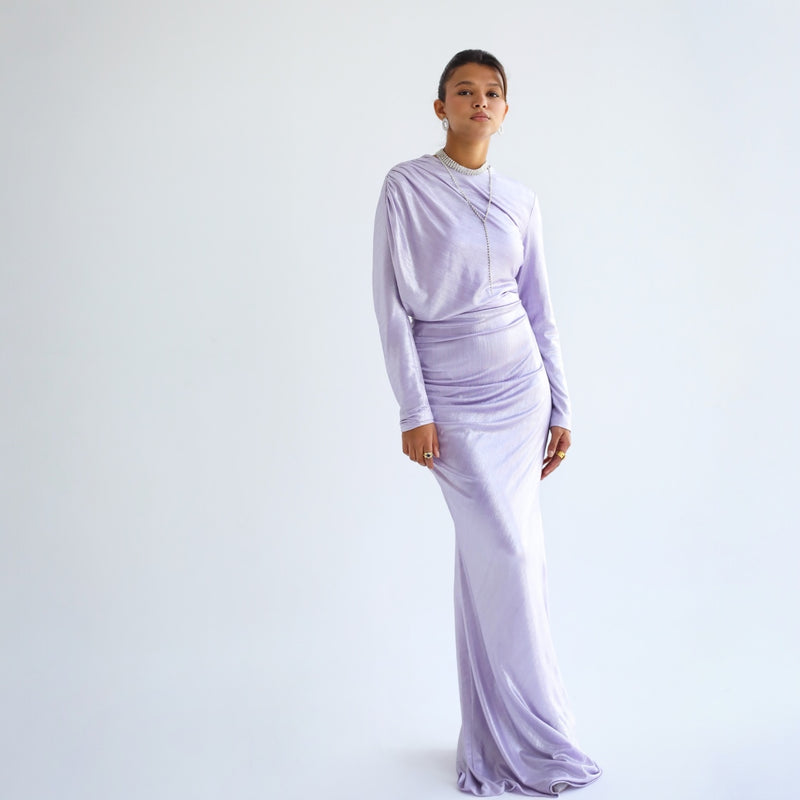 Light purple metallic dress