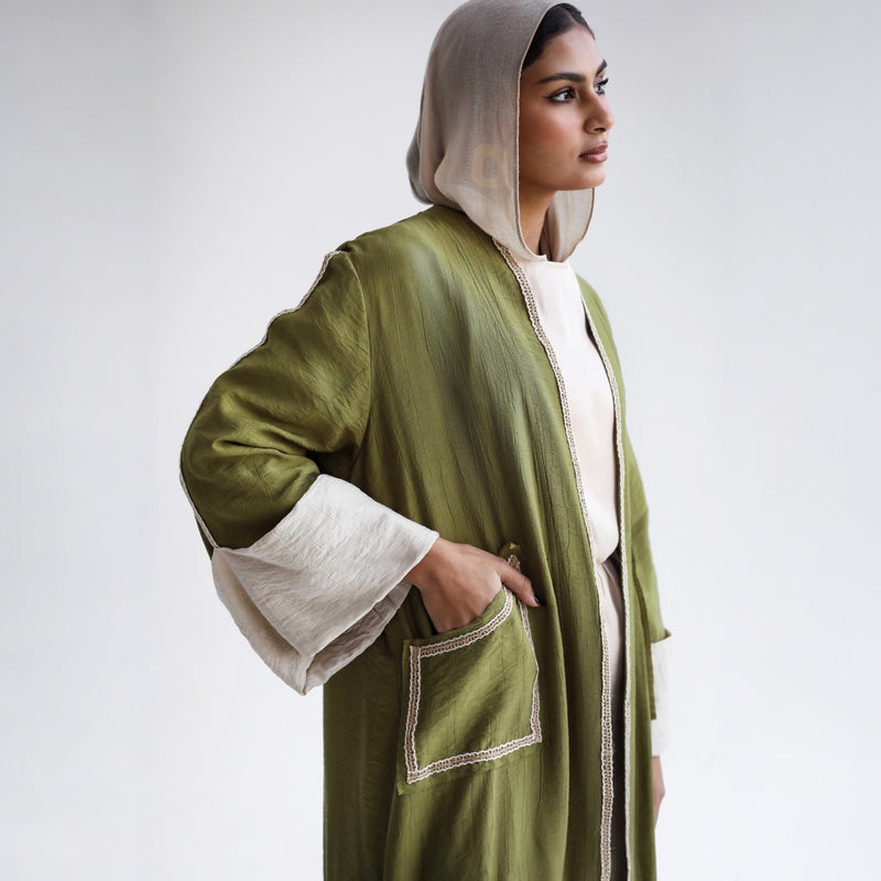 Wide sleeve olive kaftan