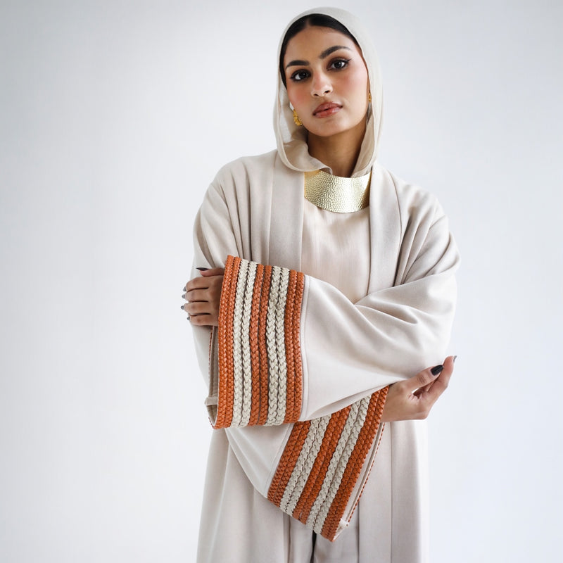 Beige Suede long kaftan