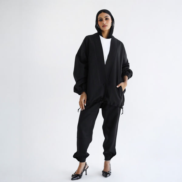 Oversized pleated pants set