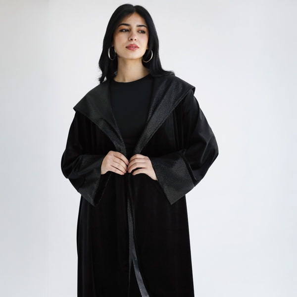 Velvet shawl collar kaftan