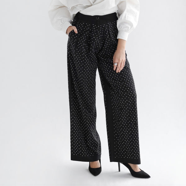 Gabardine embellished pants