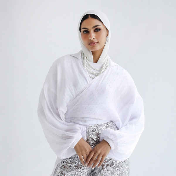 Organza wrap blouse