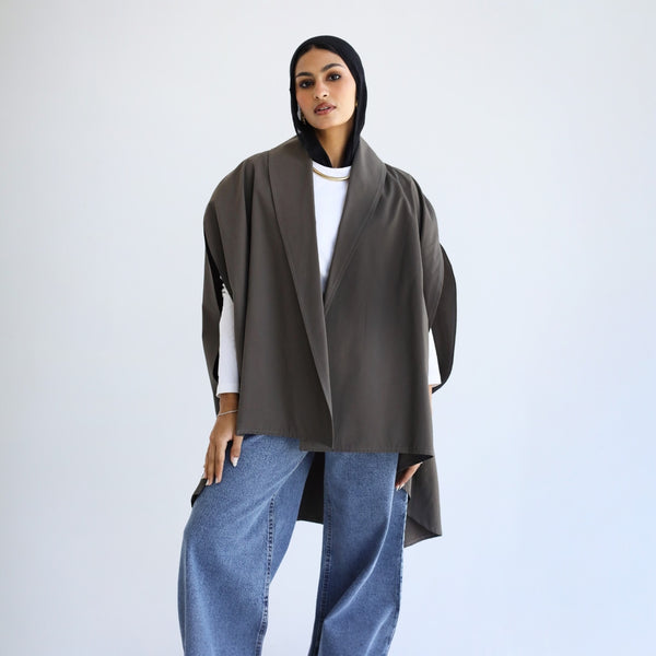 Draped grey vest
