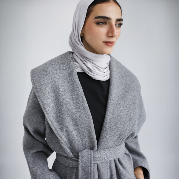 Grey wide collar jacket