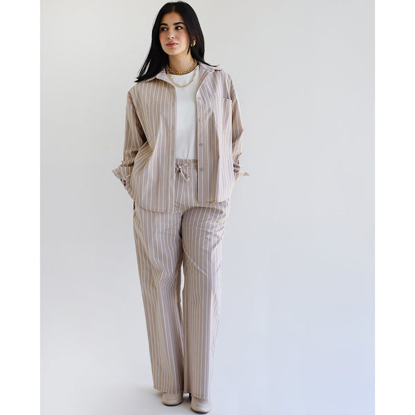 Striped beige matching set