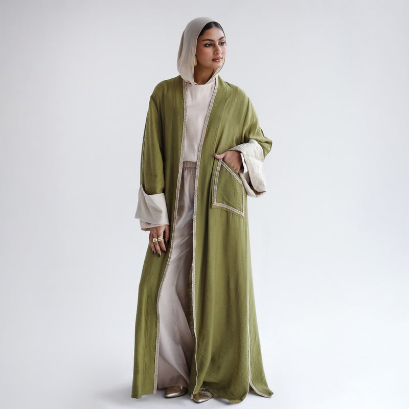 Wide sleeve olive kaftan