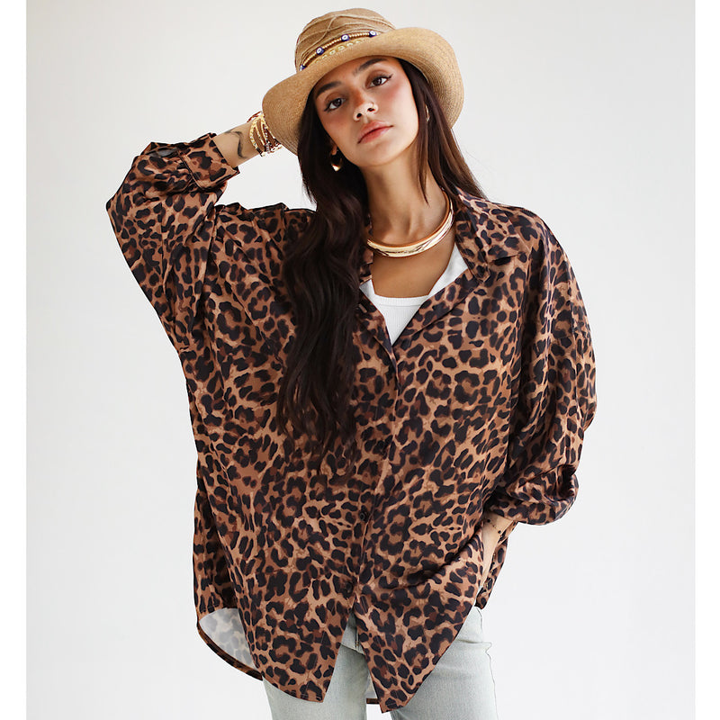 Leopard oversized shirt