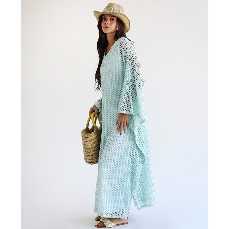 Open knit beach kaftan