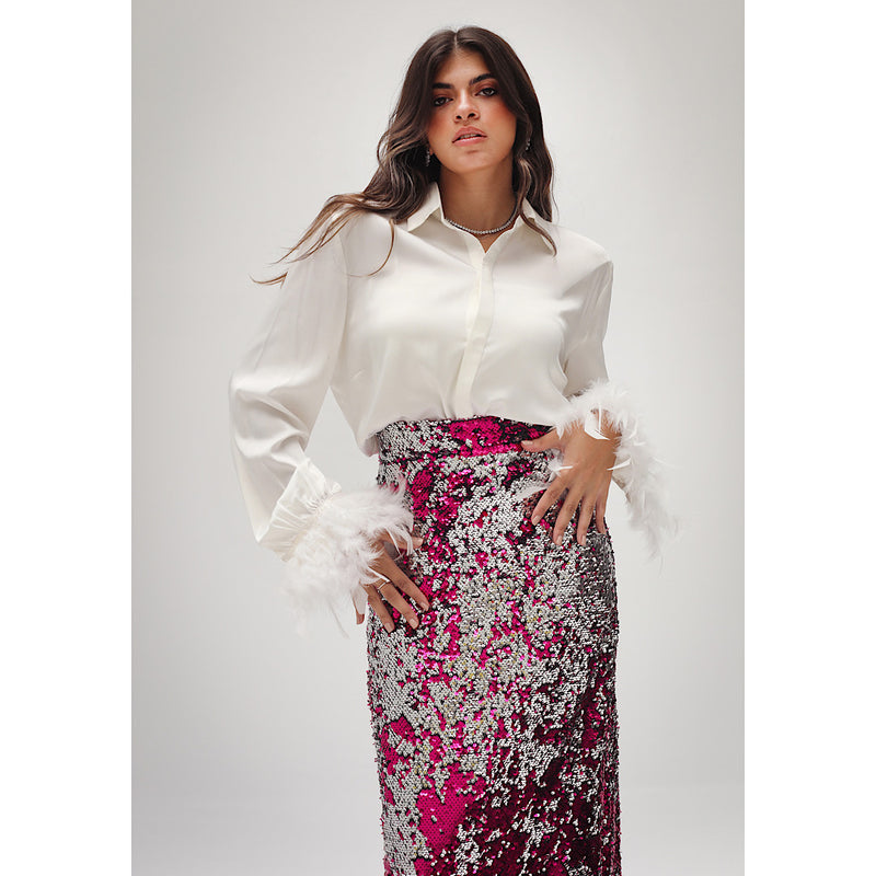 Two tone sequin maxi skirt