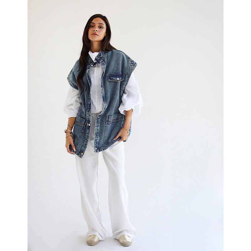 Denim oversized vest