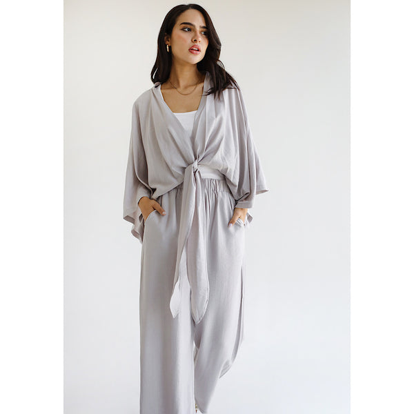 Linen blend grey set