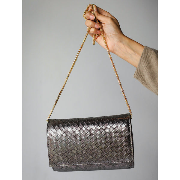 Leather flap clutch
