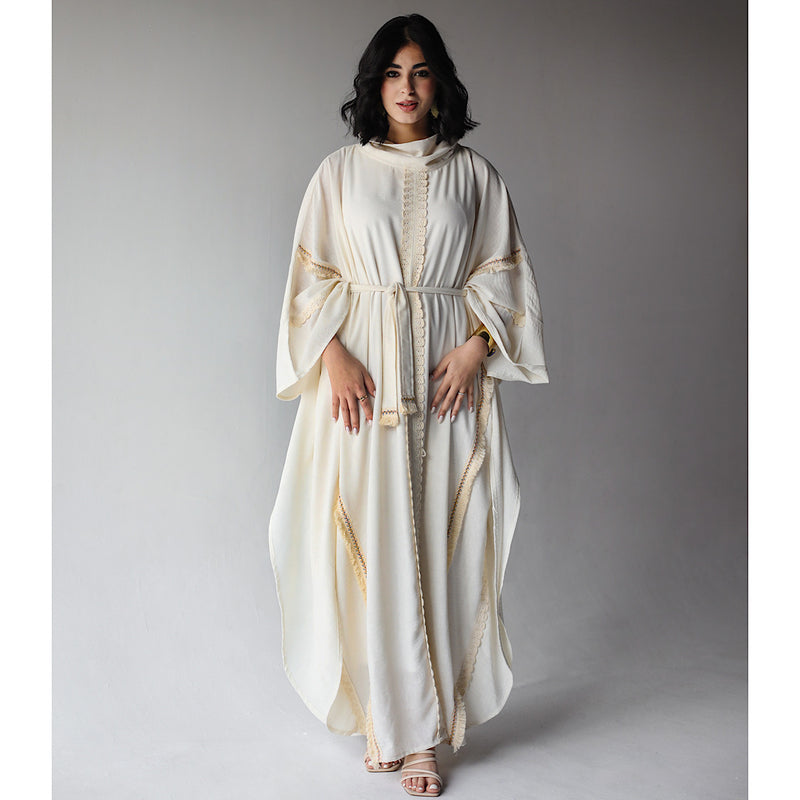 Linen blend kaftan dress