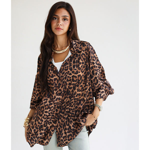 Leopard oversized shirt