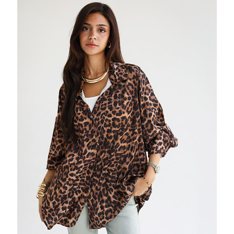 Leopard oversized shirt