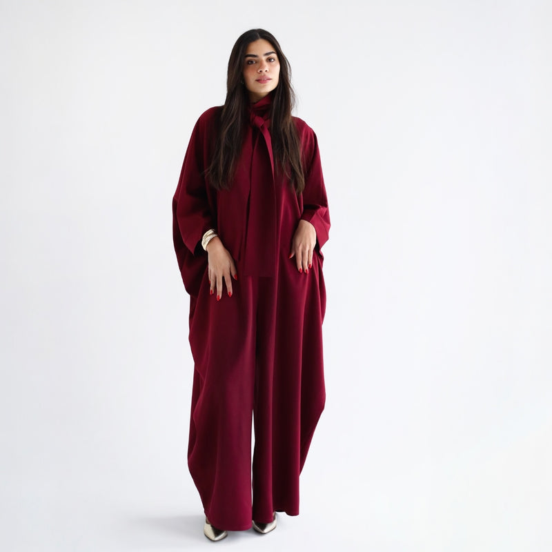 Tie neck oversized jumpsuit