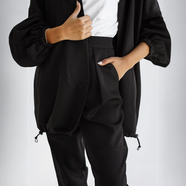 Oversized pleated pants set