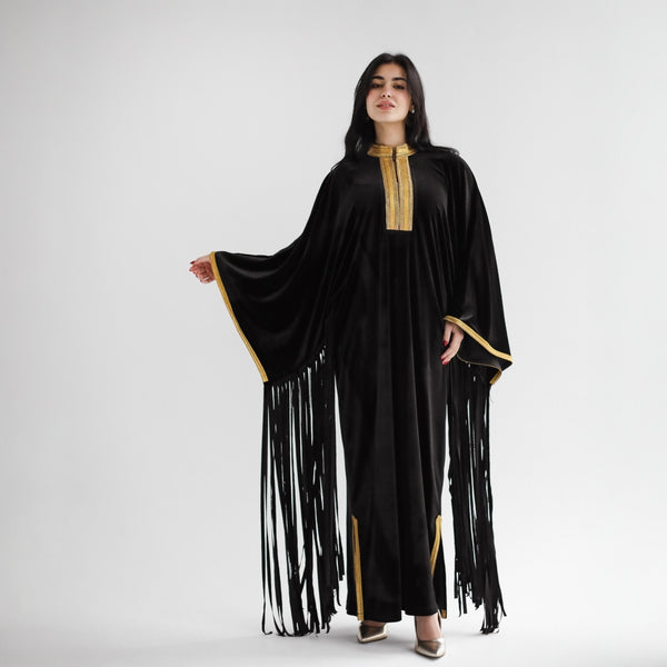 Velvet tasseled kaftan