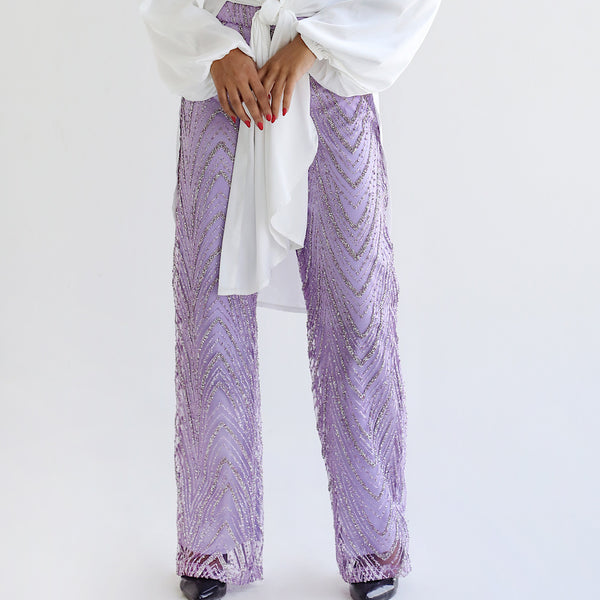 Light purple glittering pants