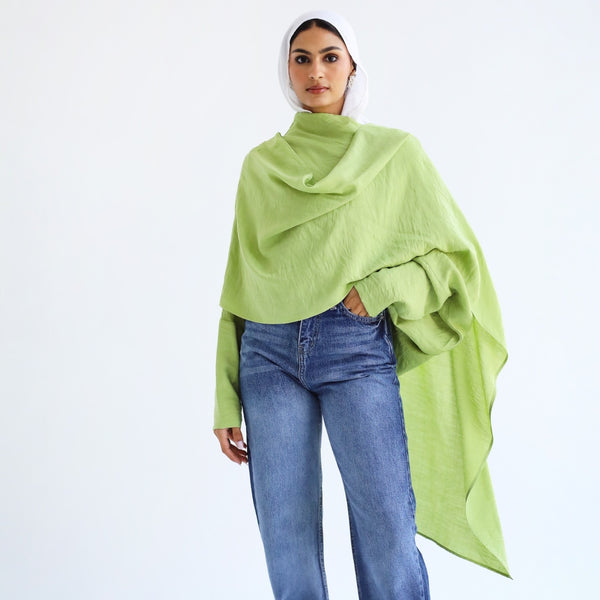 Green scarf blouse