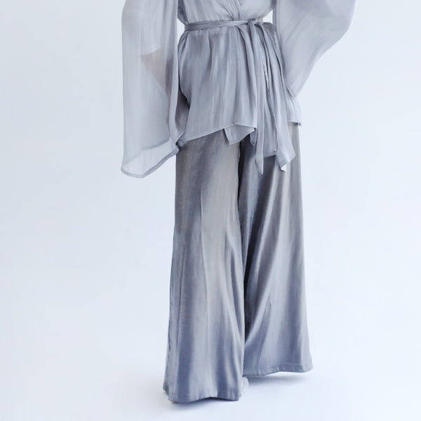 Grey wide leg shimmering pants